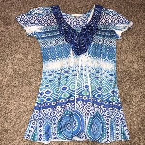 Blue Tunic with lace detail
